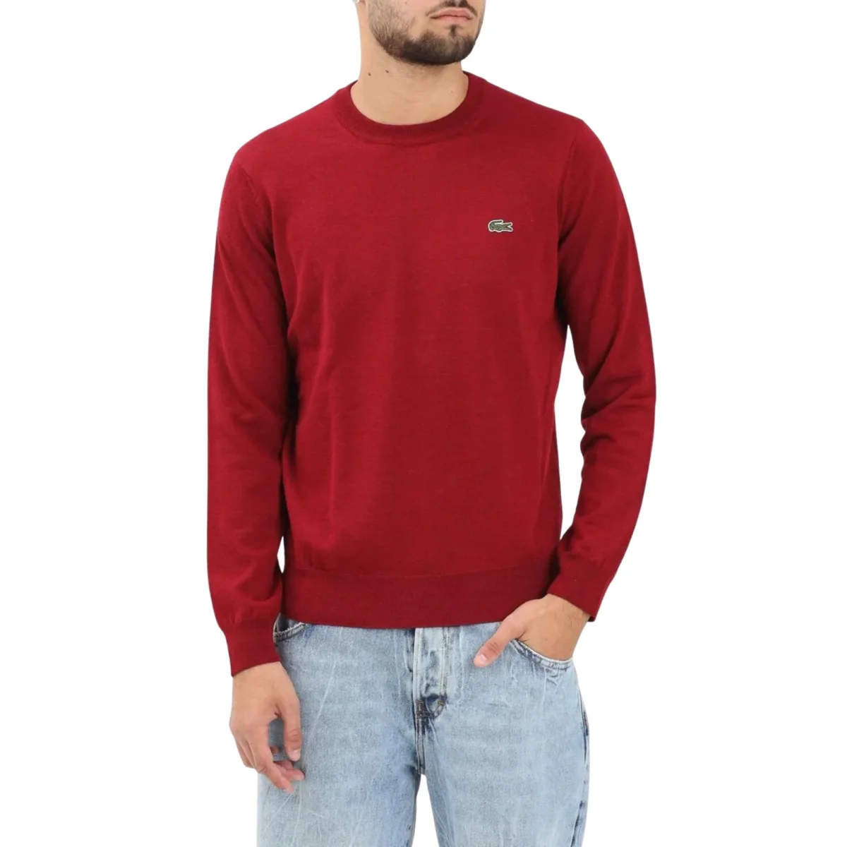 Maglioncino girocollo bordeaux da uomo. - immagine 2