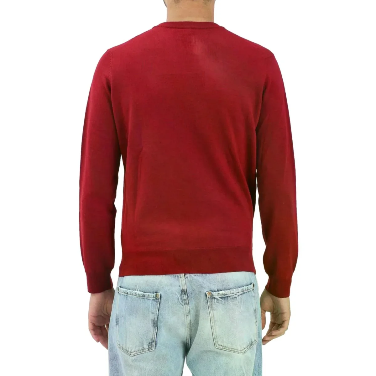 Maglioncino girocollo bordeaux da uomo. - immagine 3