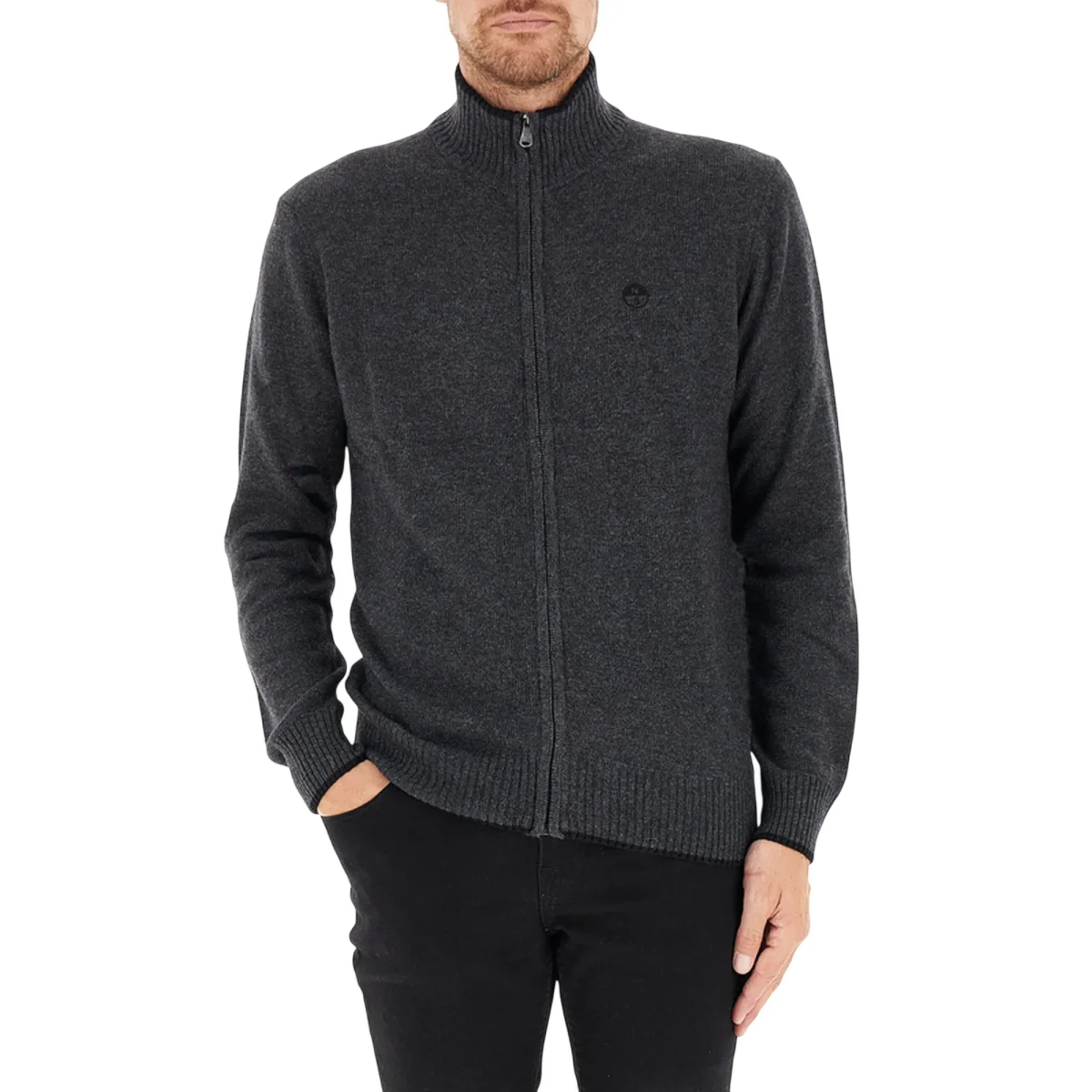 Cardigan Uomo Antracite full zip - immagine 2