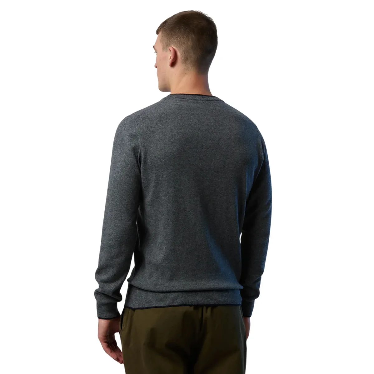 Maglione girocollo Uomo con logo ricamato Grigio - immagine 4