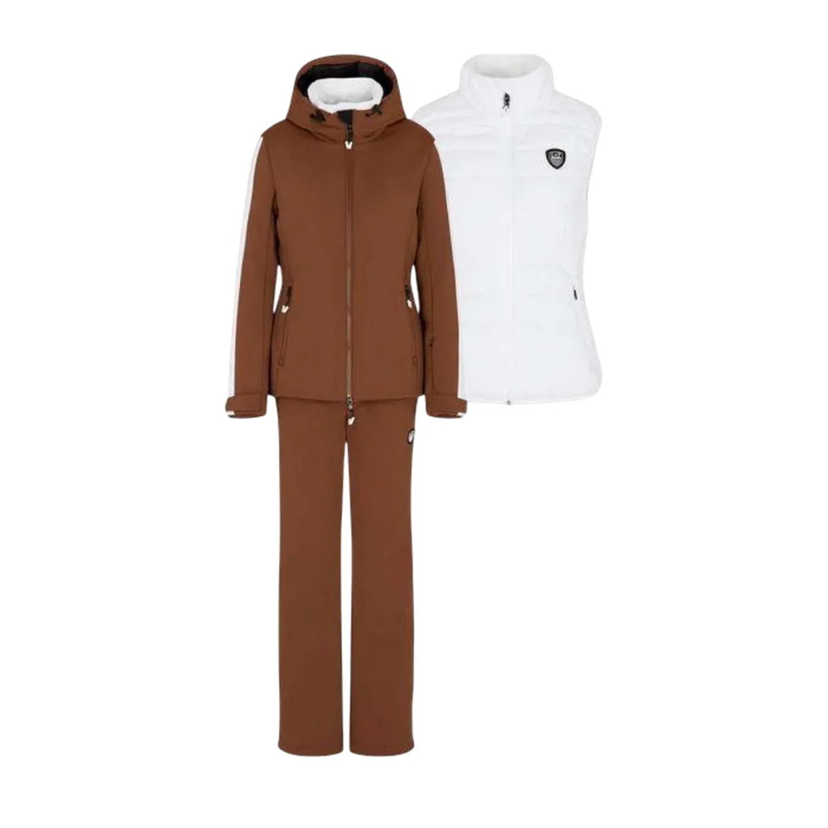 Completo tecnico da sci Donna imbottito in softshell Bicolor - immagine 2