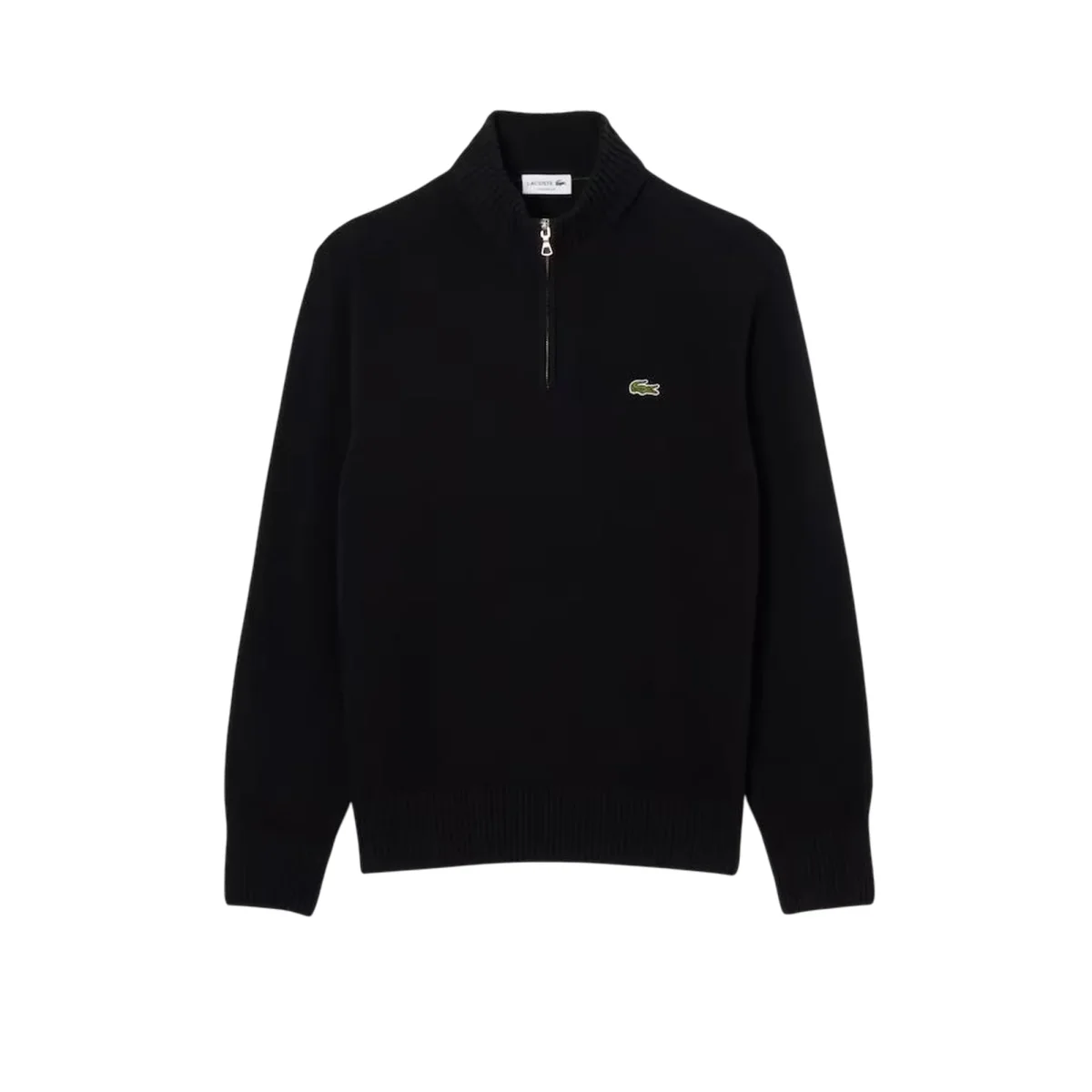 Maglione a collo alto in lana cardata con zip - immagine 2