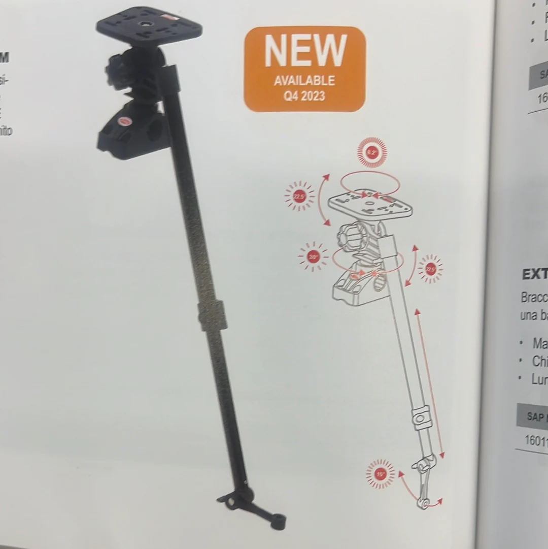 Berkley Fish Finder Holder Small con Telescopic Transducer Arm 29-52cm Supporto Ecoscandaglio con Supporto Sonda - immagine 3