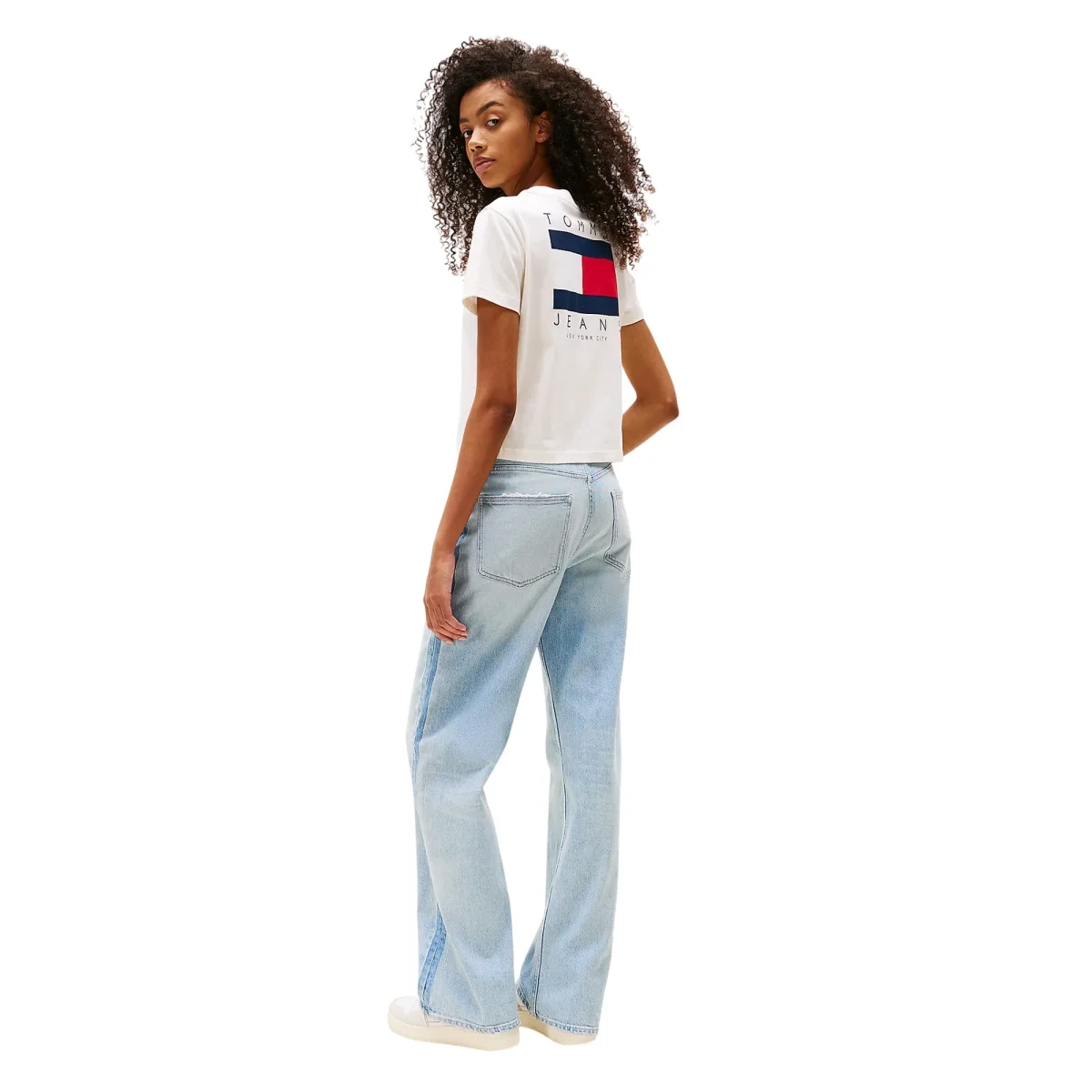 T-shirt Donna stampa flag Bianca - immagine 4