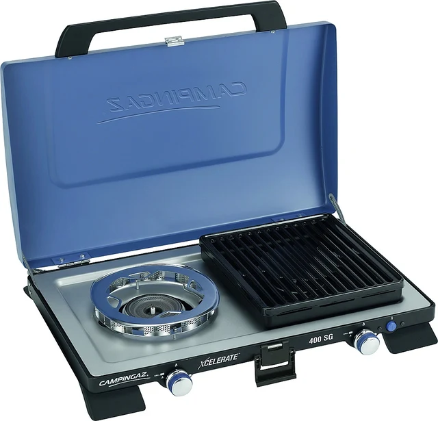 Fornello a gas Camping Gaz Xcelerate 400 SG 2 fuochi incl. piastre grill 50 mbar 2 x 2,2 kW - immagine 2
