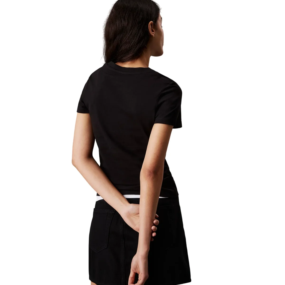 T-shirt Donna Scollo Tondo Nero - immagine 3