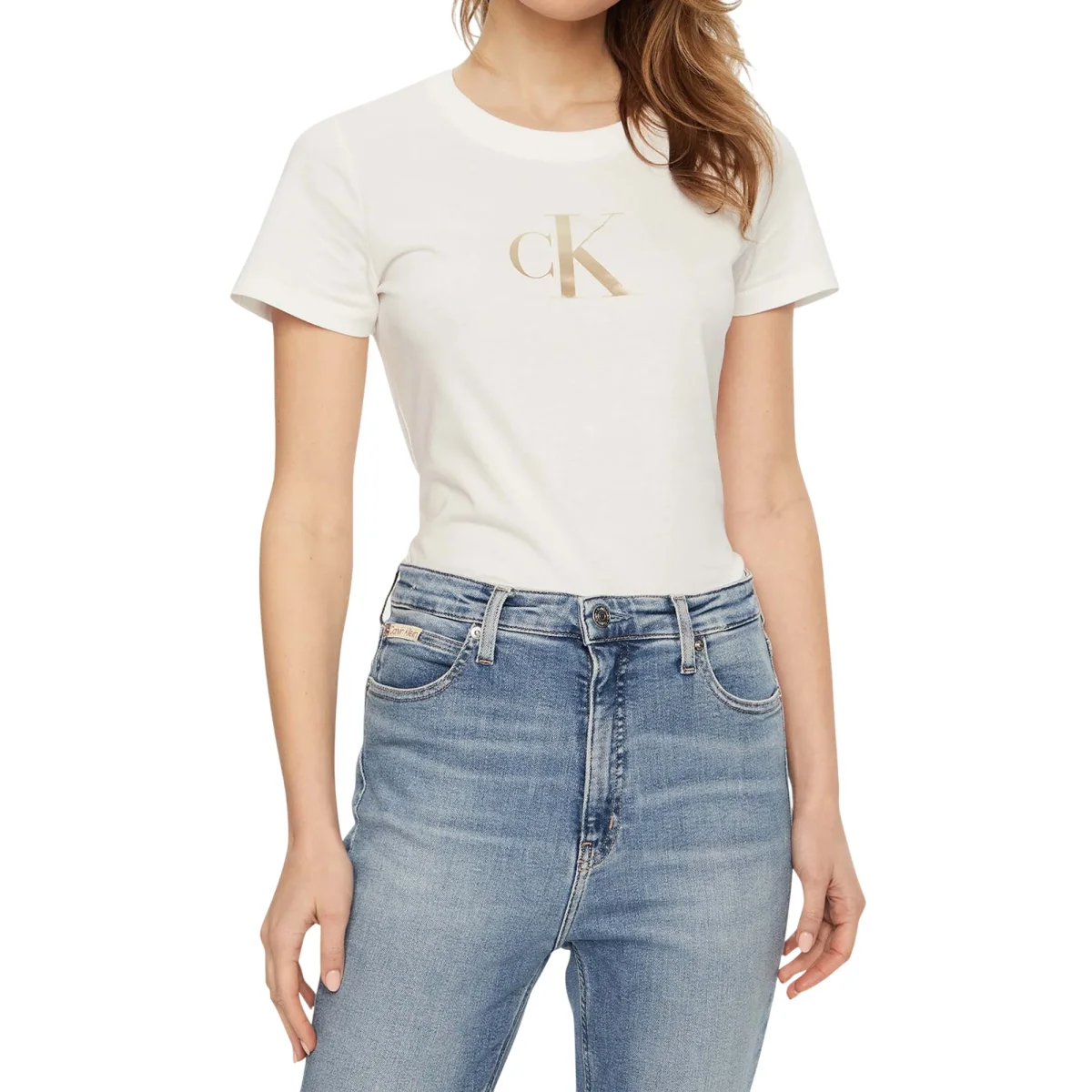 T-shirt Donna Scollo Tondo Bianco - immagine 2