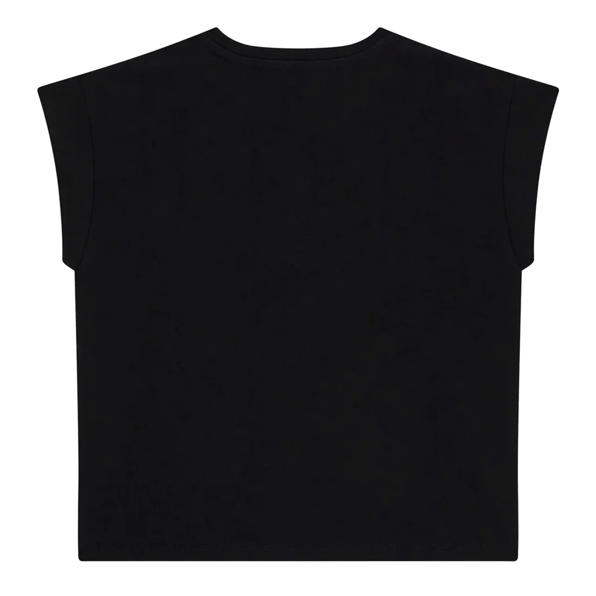 T-Shirt nera Bambina con logo con paillettes - immagine 3