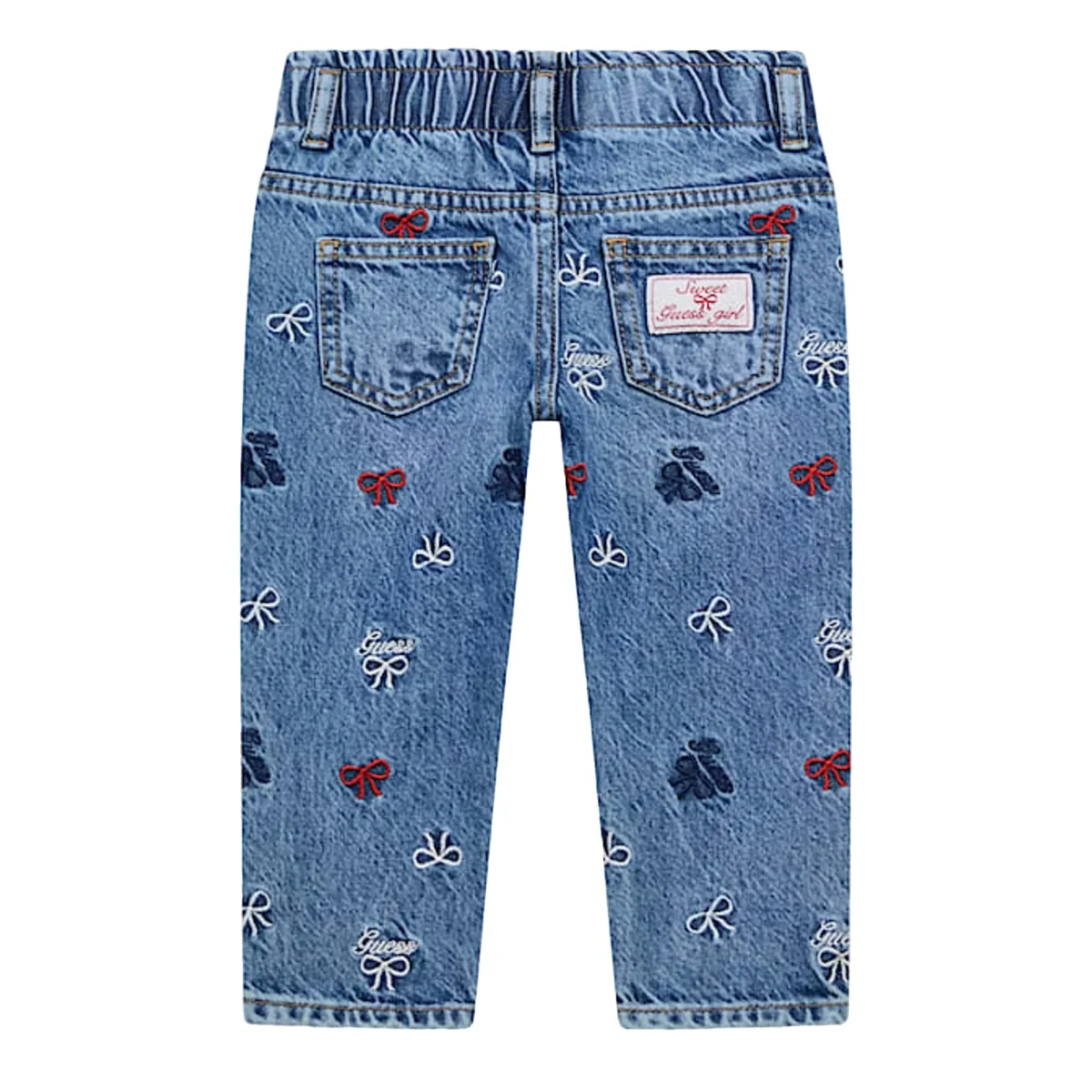 Jeans Bambina a gamba dritta con ricami - immagine 3