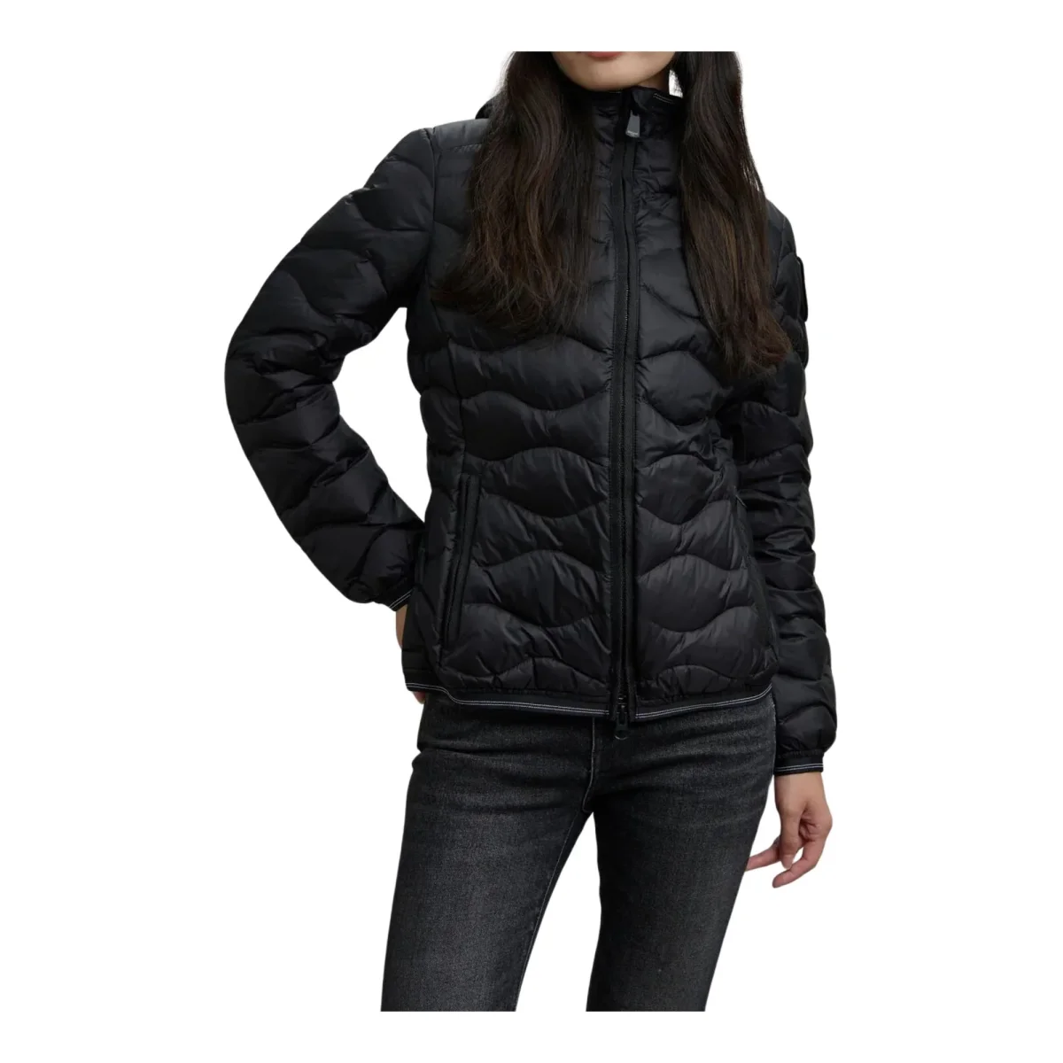 Piumino Donna Camelia ondulato Nero - immagine 3