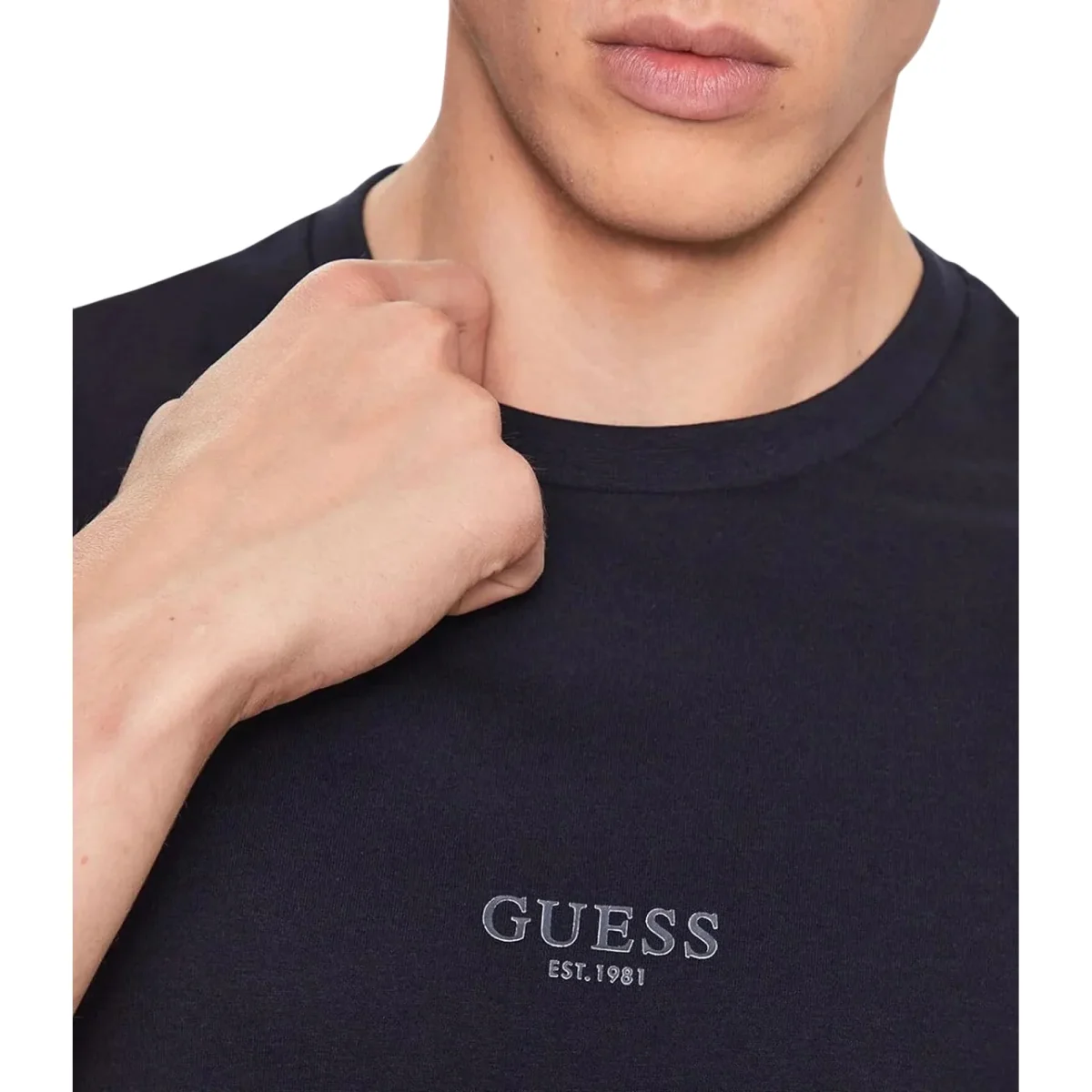 T-shirt Uomo Blu logo in rilievo - immagine 3