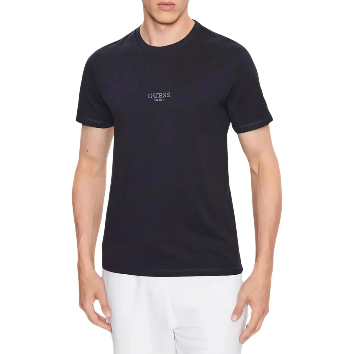 T-shirt Uomo Blu logo in rilievo - immagine 2