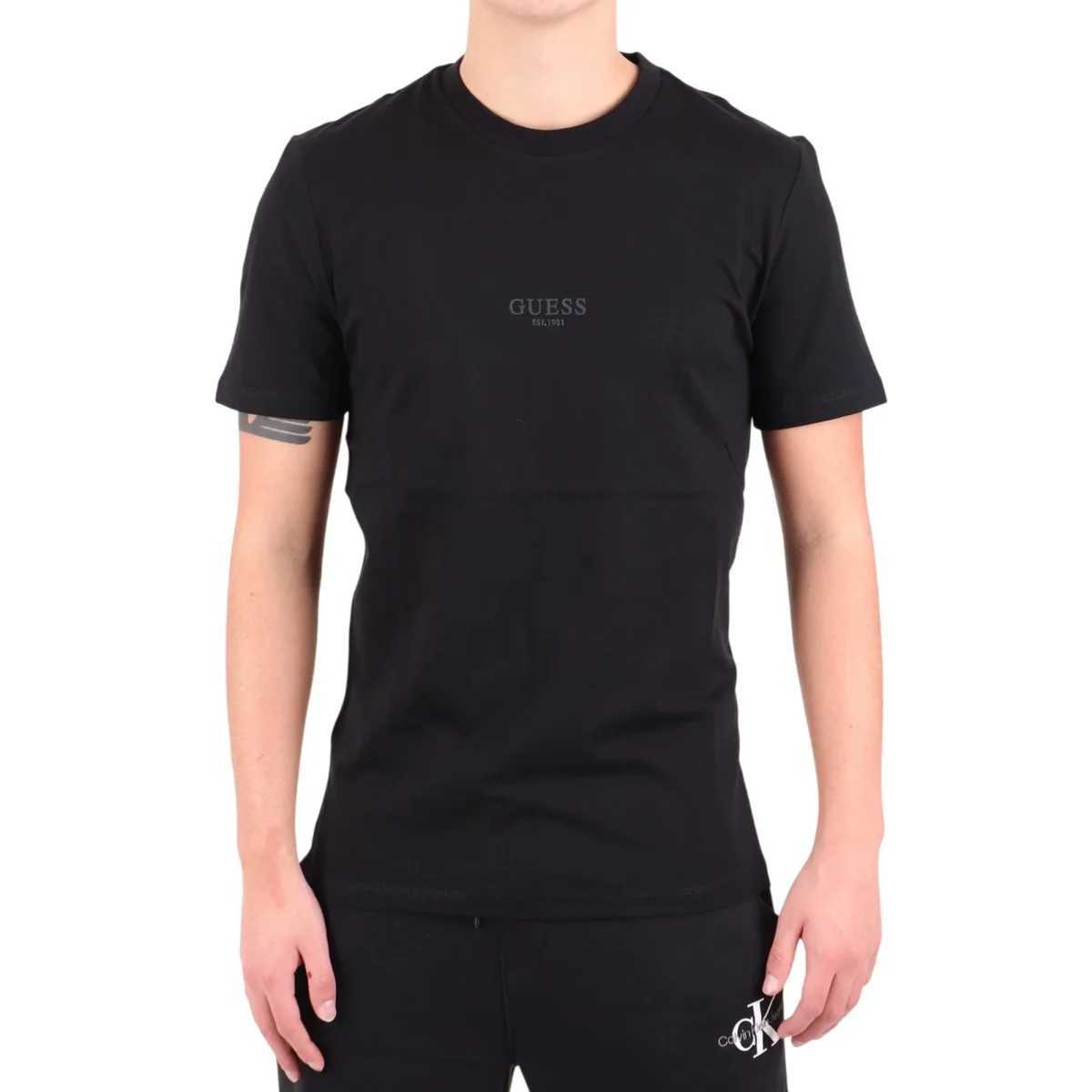 T-shirt Uomo Nera logo in rilievo - immagine 2