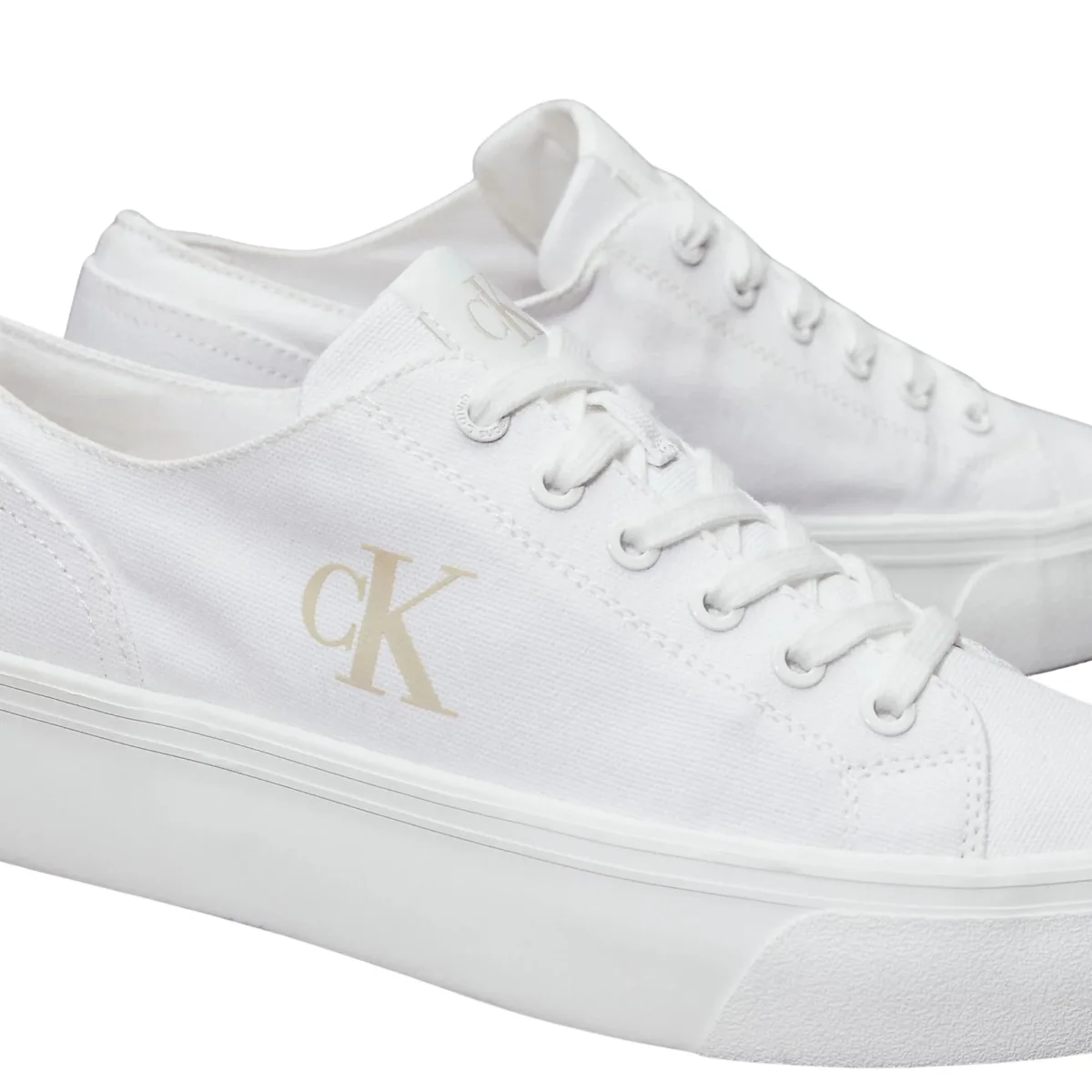 CALVIN KLEIN Sneaker in tela con plateau e logo - immagine 4