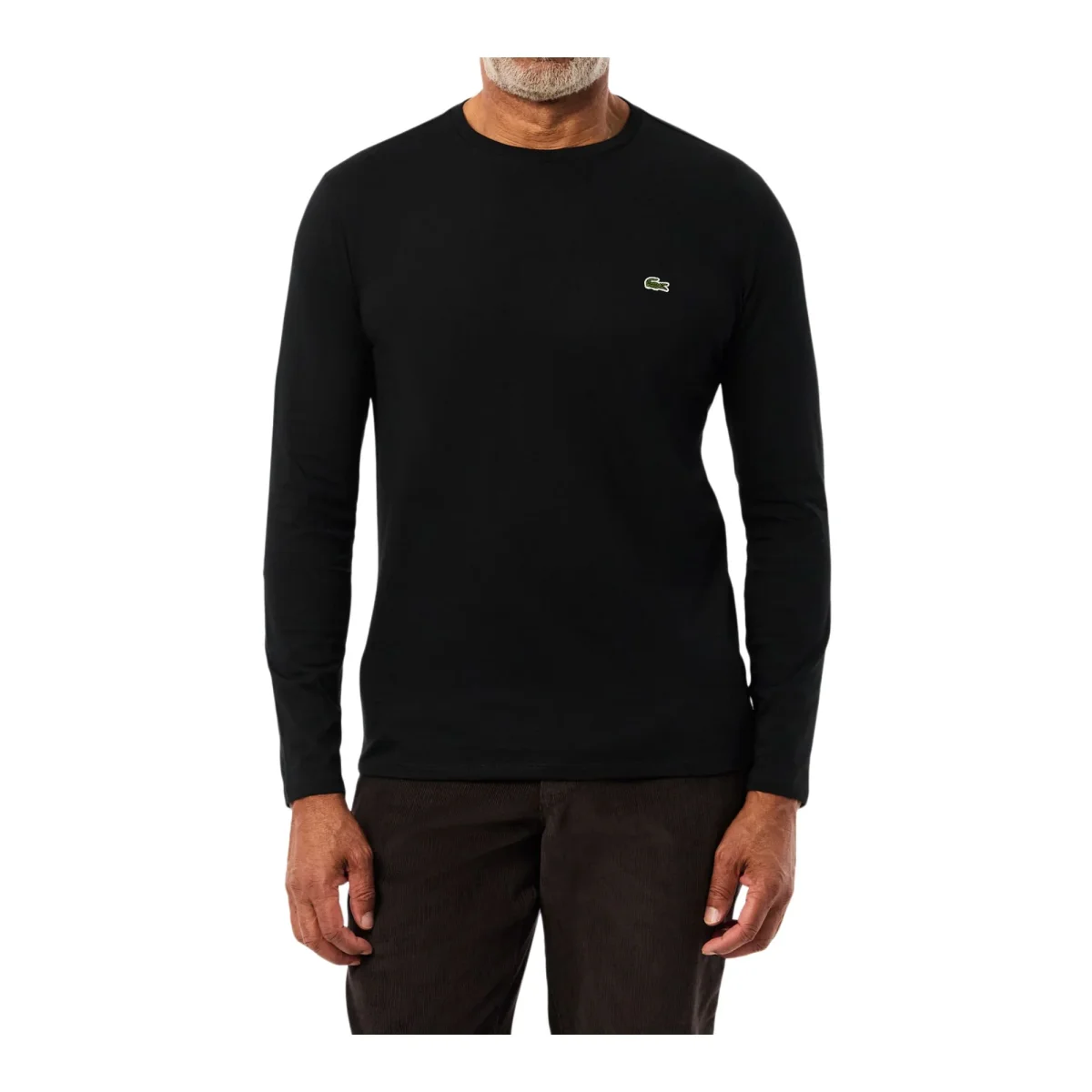 T-shirt Uomo fina Nera a maniche lunghe - immagine 3