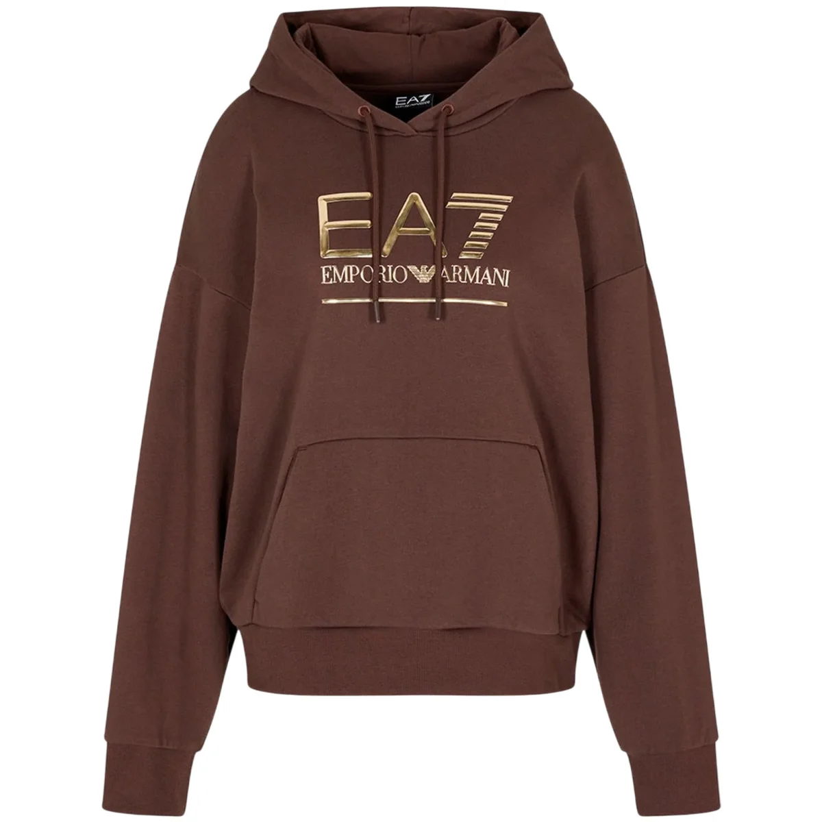 Felpa Donna over marrone con logo dorato - immagine 2