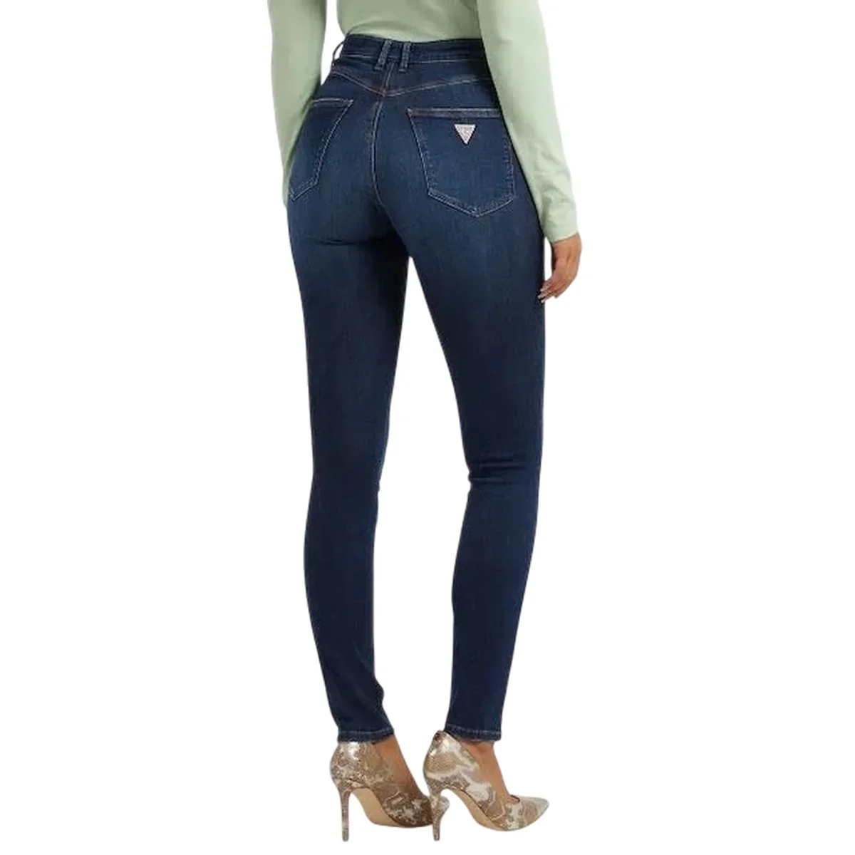 Jeans Donna skinny a vita alta Blu - immagine 4