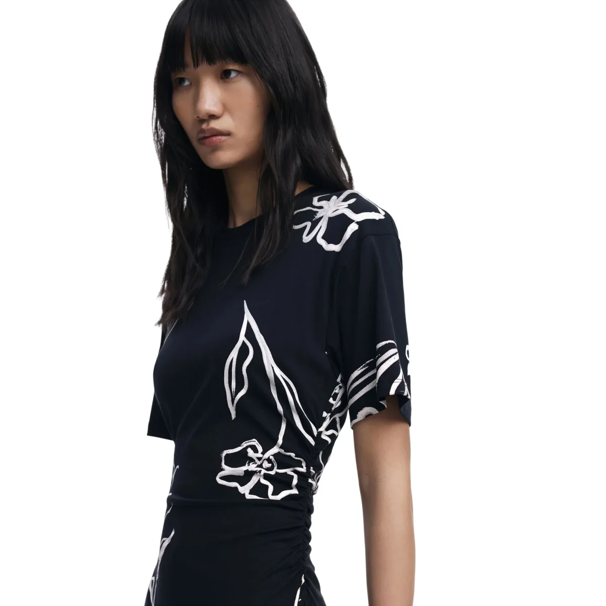 Abito Donna asimmetrico fantasia floreale - immagine 5