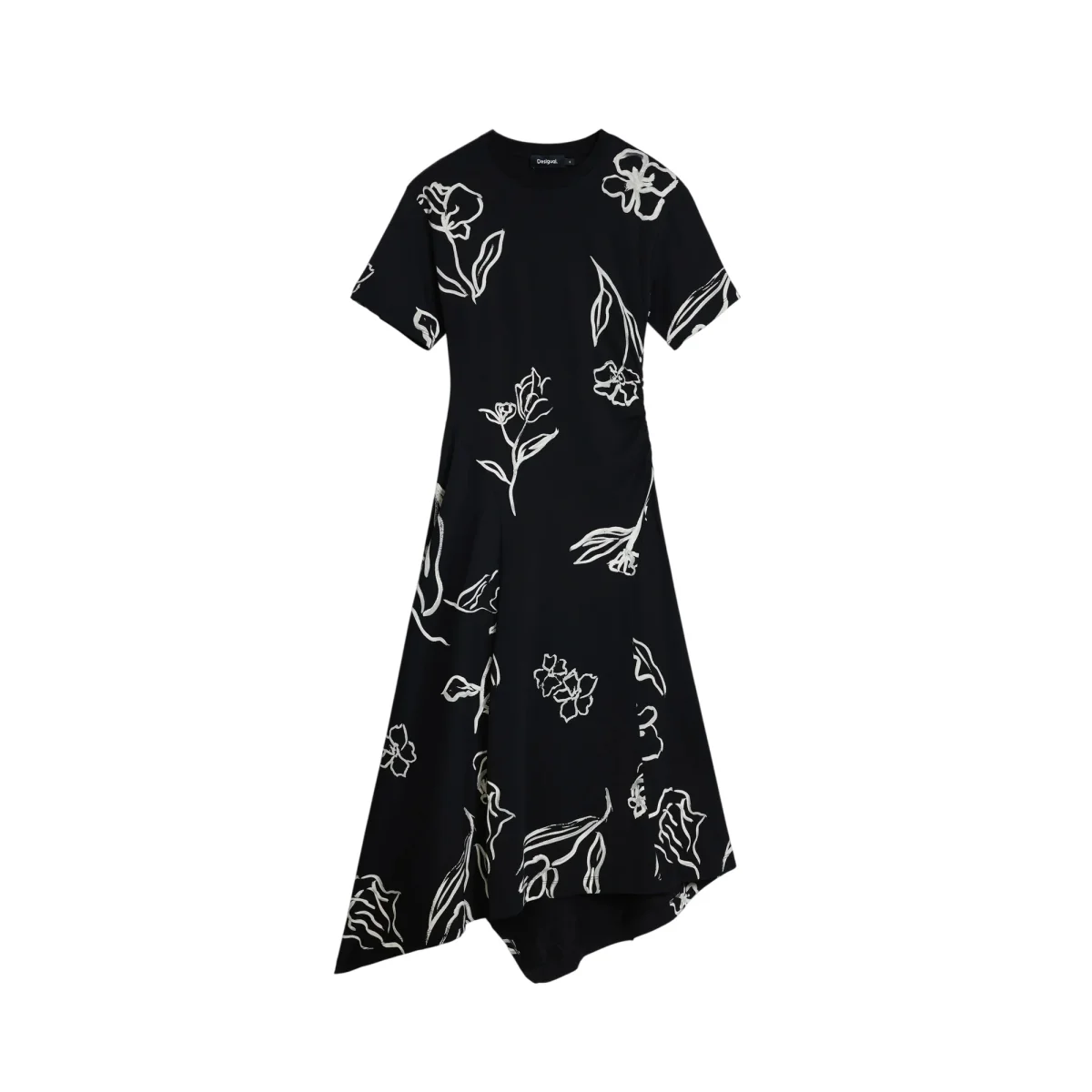 Abito Donna asimmetrico fantasia floreale - immagine 2