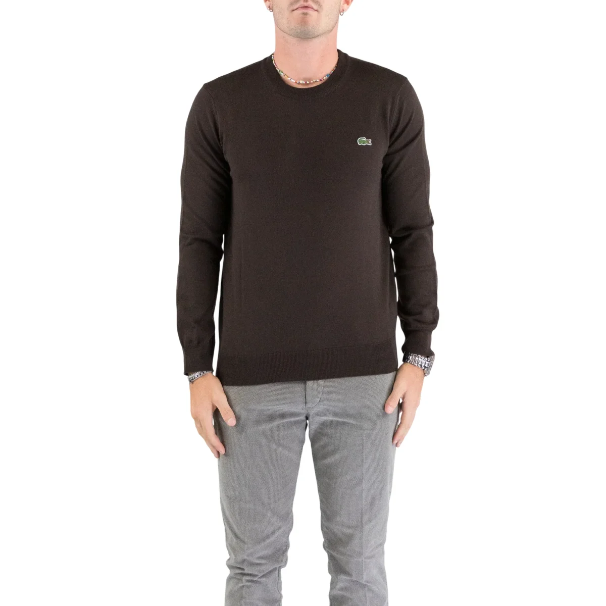 Maglioncino in misto lana Uomo marrone - immagine 2