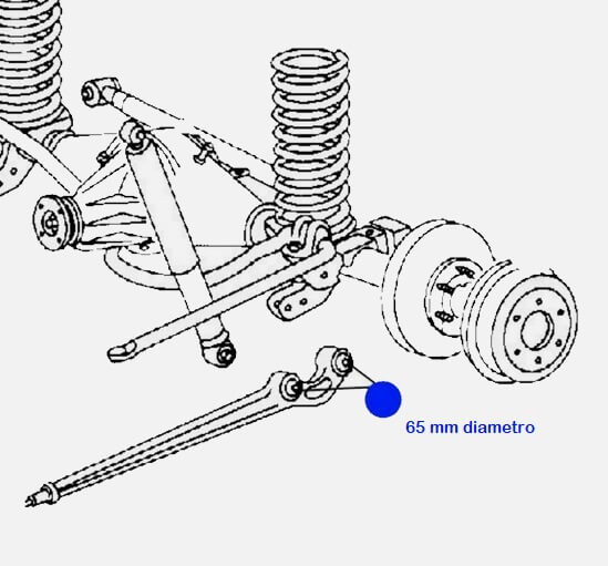 Boccole Mitsubishi Pajero V20 – 65 mm – Poliuretano - immagine 3