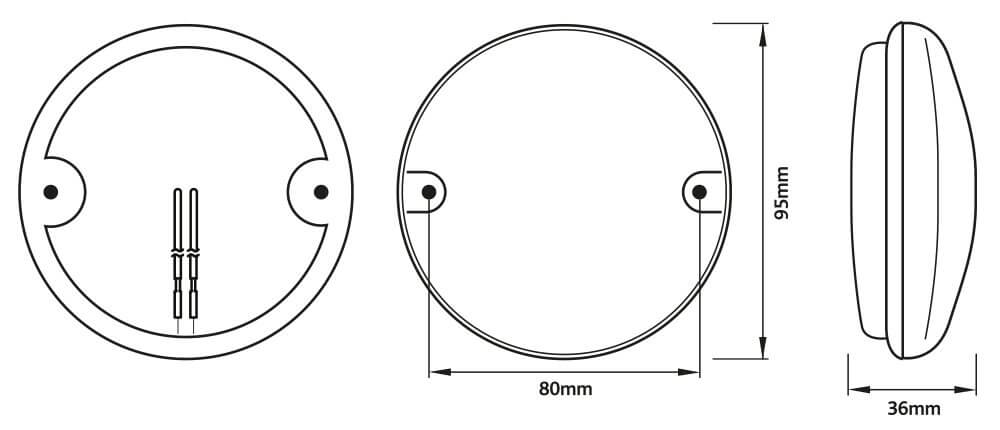 Fanalino Retromarcia Bianco 95 mm - immagine 3