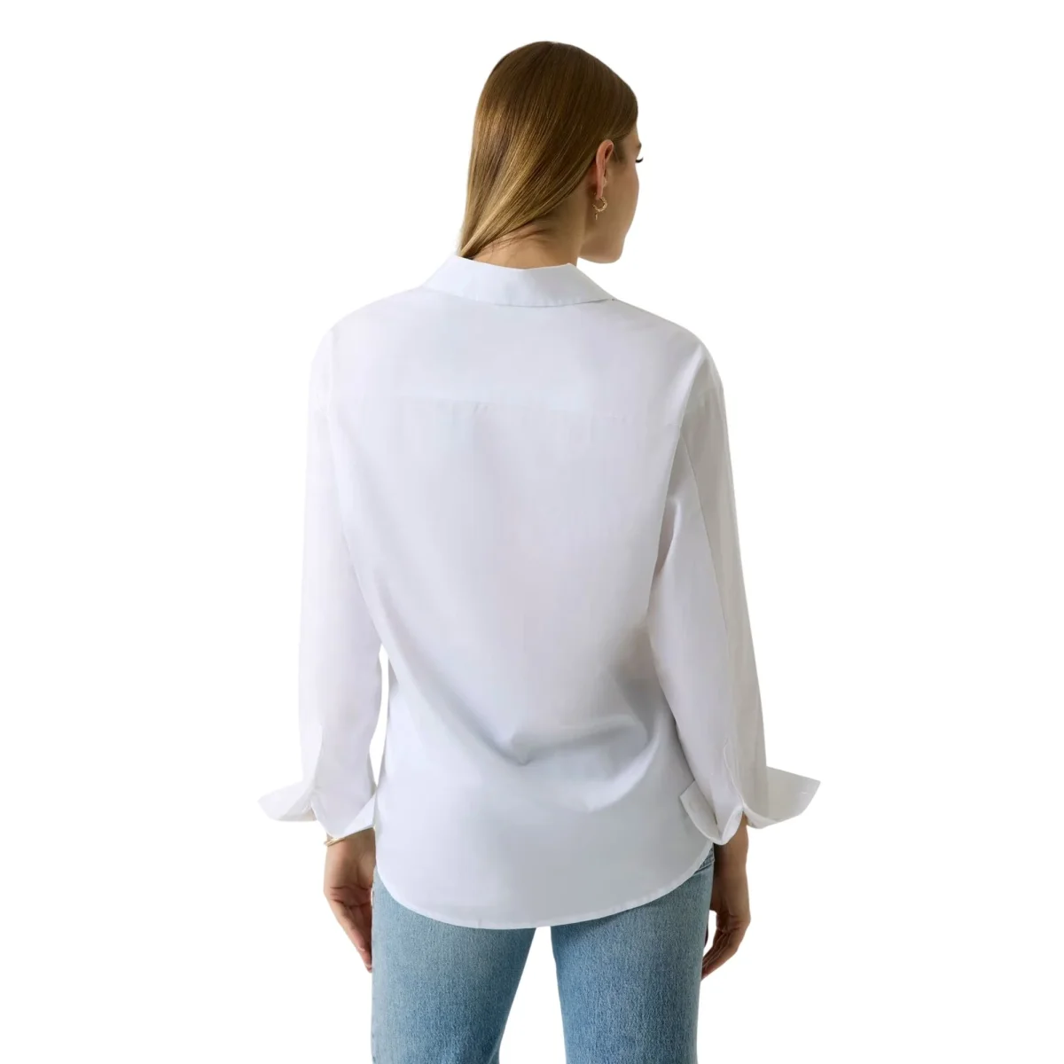 Camicia donna popeline over tinta unita - immagine 4