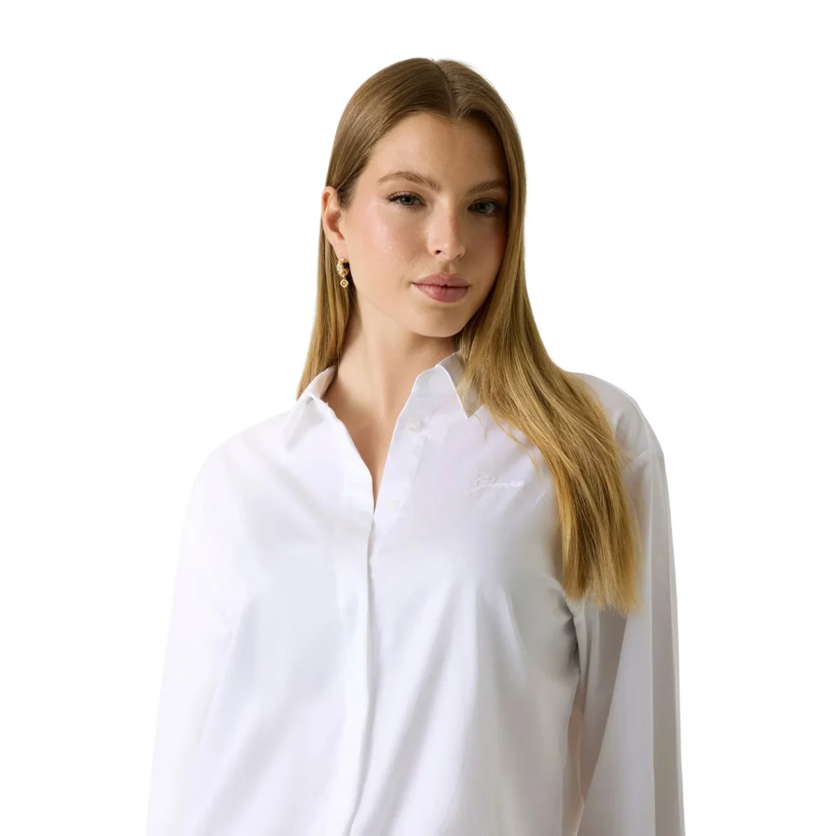 Camicia donna popeline over tinta unita - immagine 5