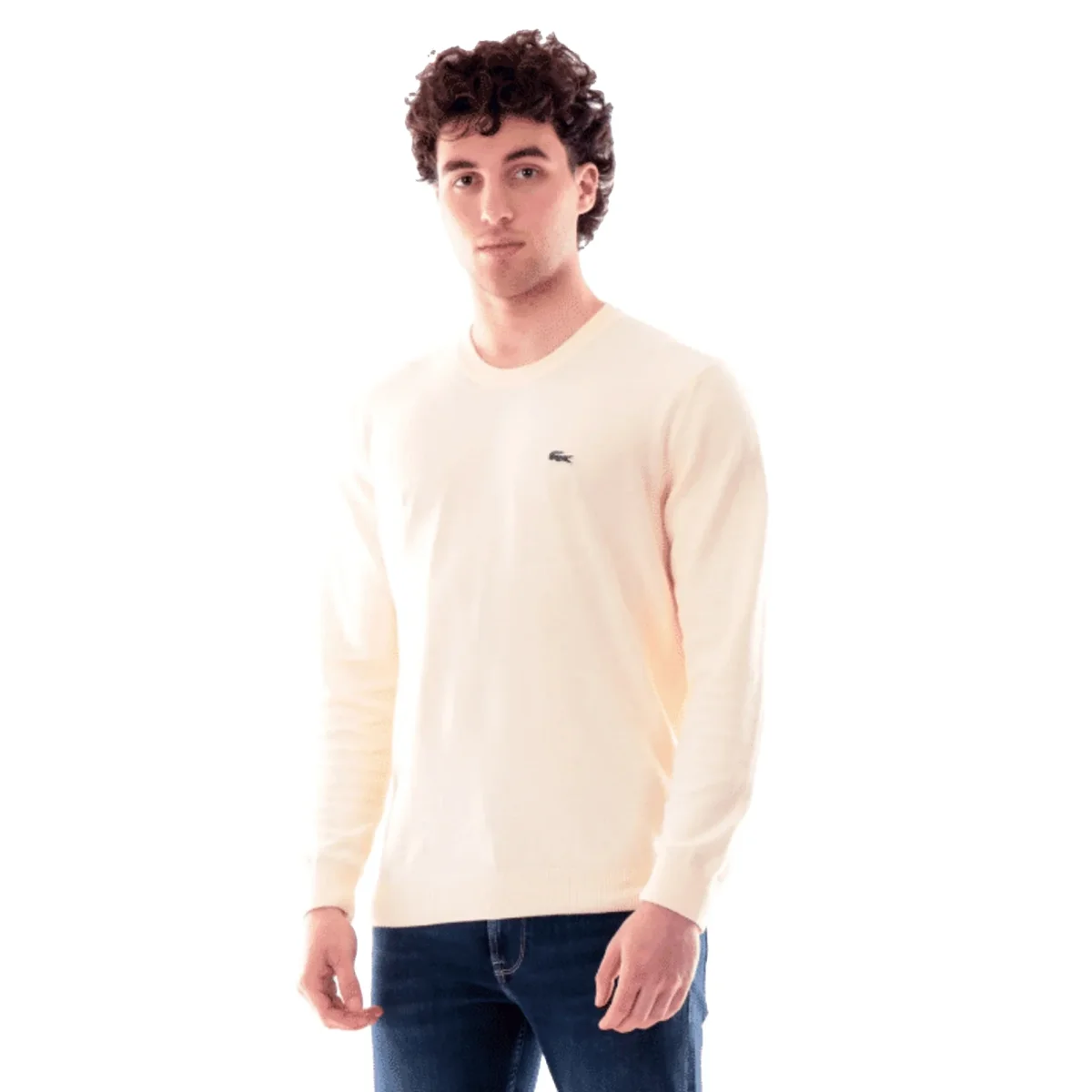 LACOSTE Maglione Uomo Giallo Vaniglia in Cotone Organico - immagine 2