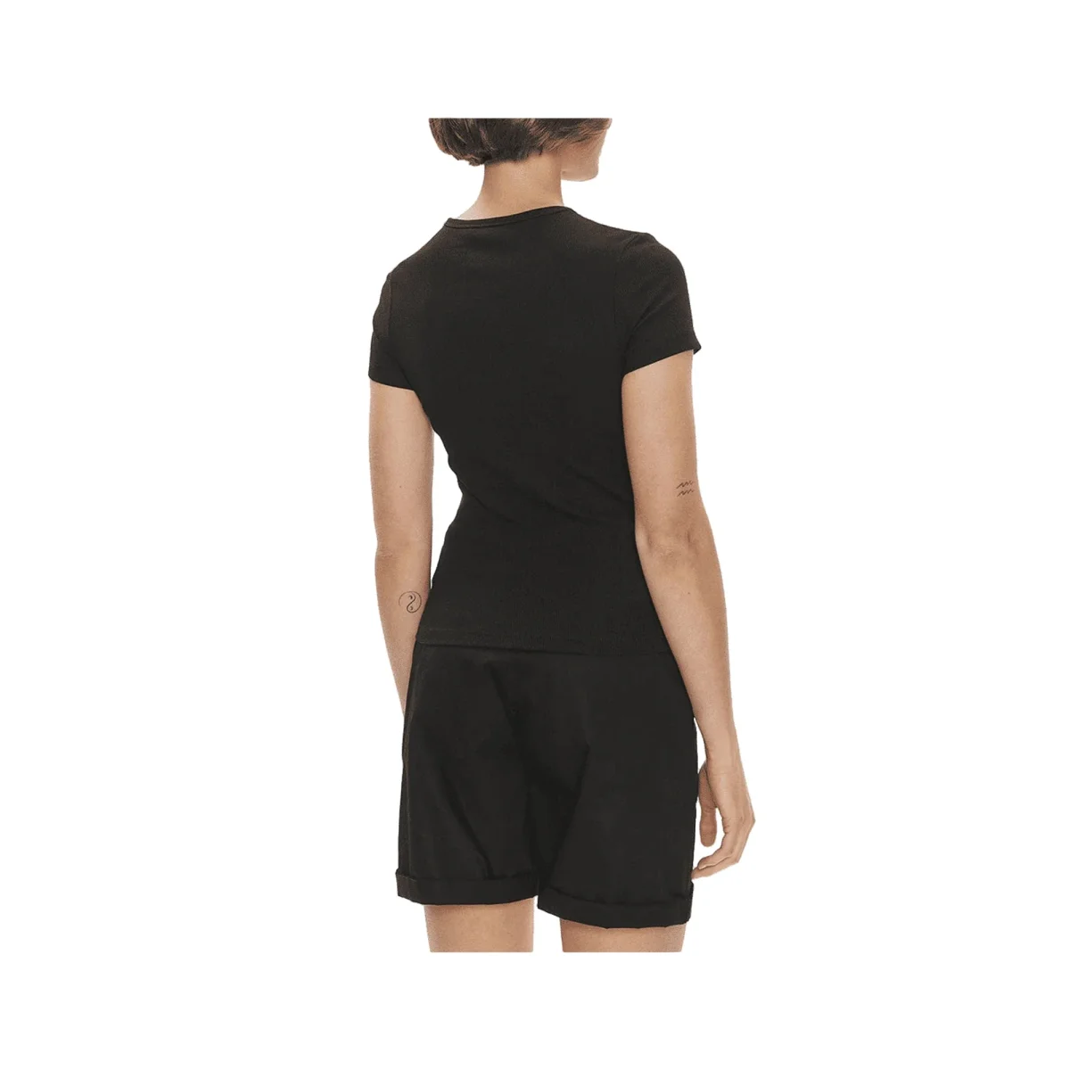 TOMMY HILFIGER T-Shirt Tjw Slim Badge Rib T Donna Nero - immagine 3