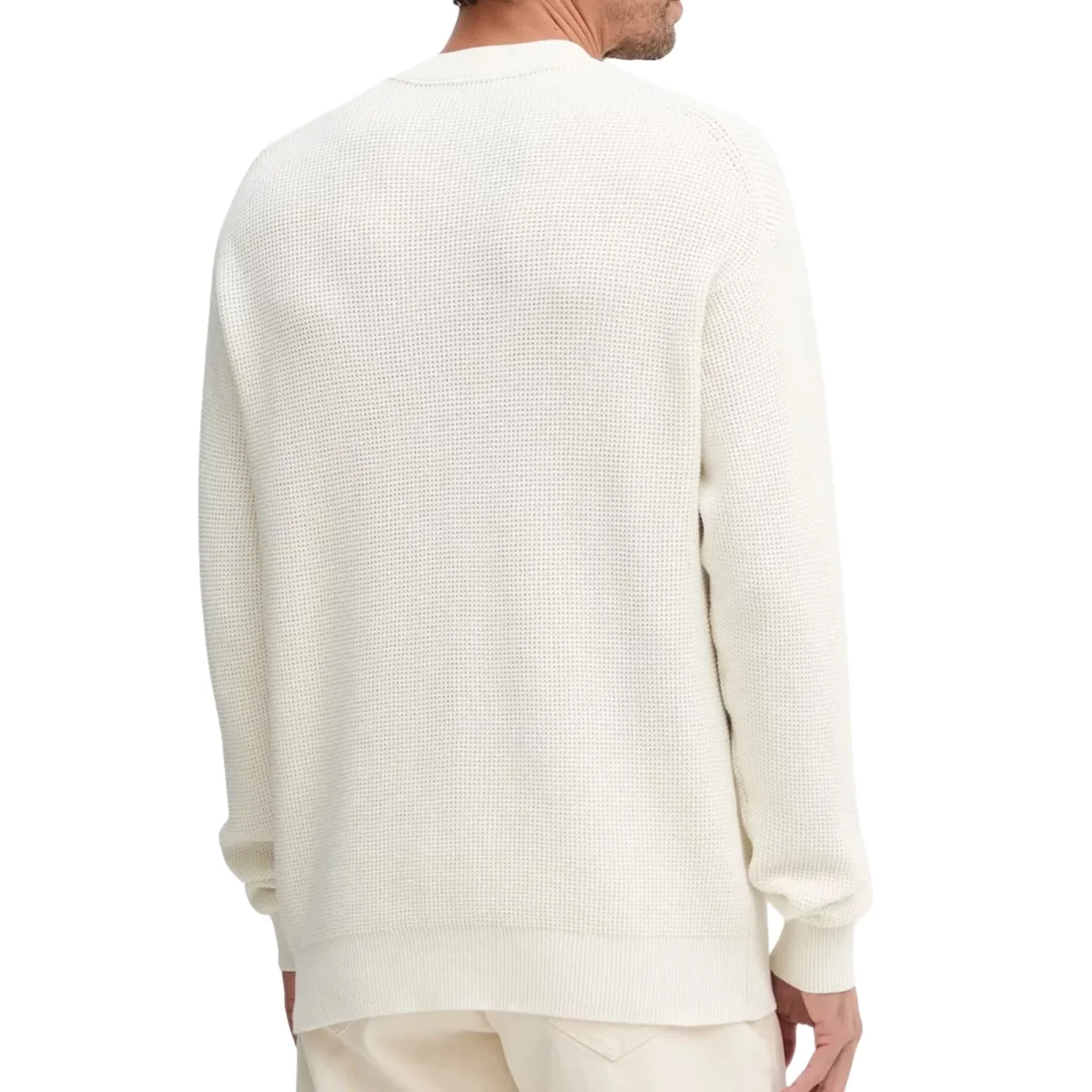CALVIN KLEIN Maglia in Cotone Waffel Bianco - immagine 3