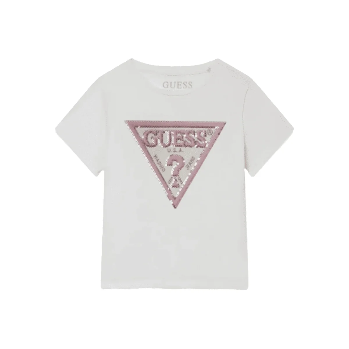 T-shirt bambina bianca logo paillettes - immagine 2