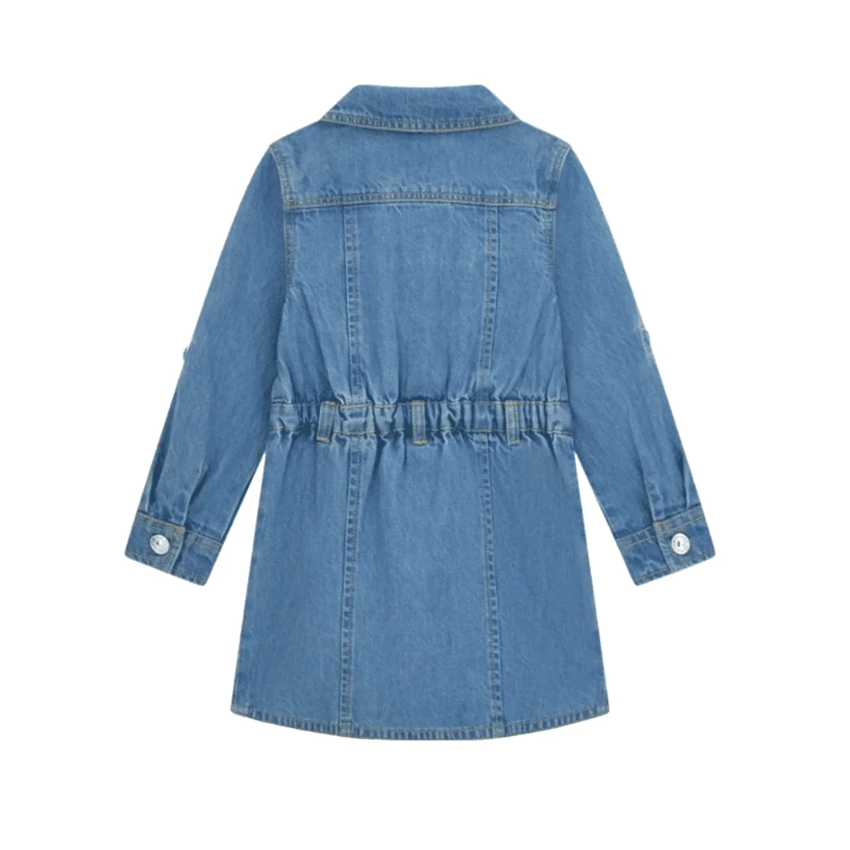 Vestito Jeans Bambina Cotone Maniche Lunghe - immagine 3