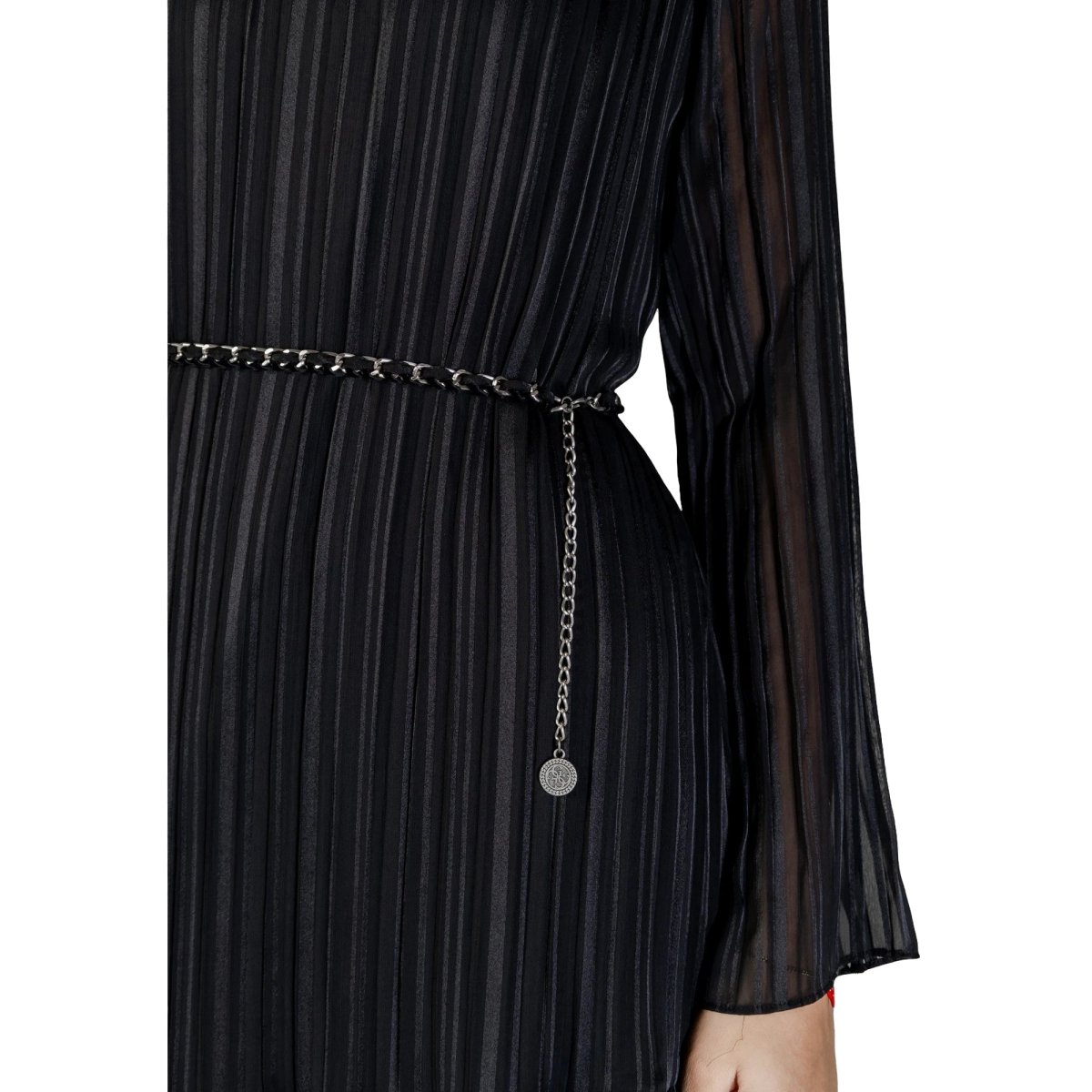 Vestito Midi LS ILENIA PLEAT DRESS Elegante Nero - immagine 4