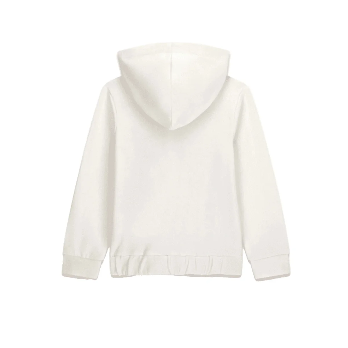 Felpa Bambina con Cappuccio e Zip Bianca e Rosa - immagine 3