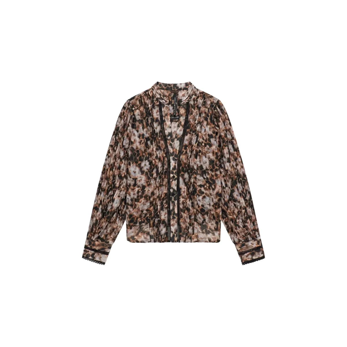 GUESS Blusa Chiffon Stampa Animalier con Scollo a V - immagine 2