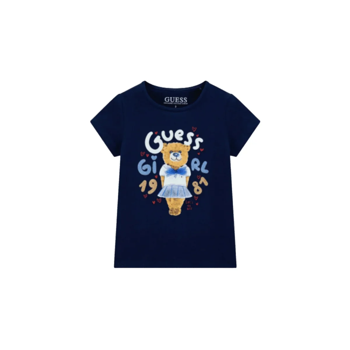 GUESS T-shirt da Bimba con Stampa Logo Glitter in Cotone Elasticizzato - immagine 2