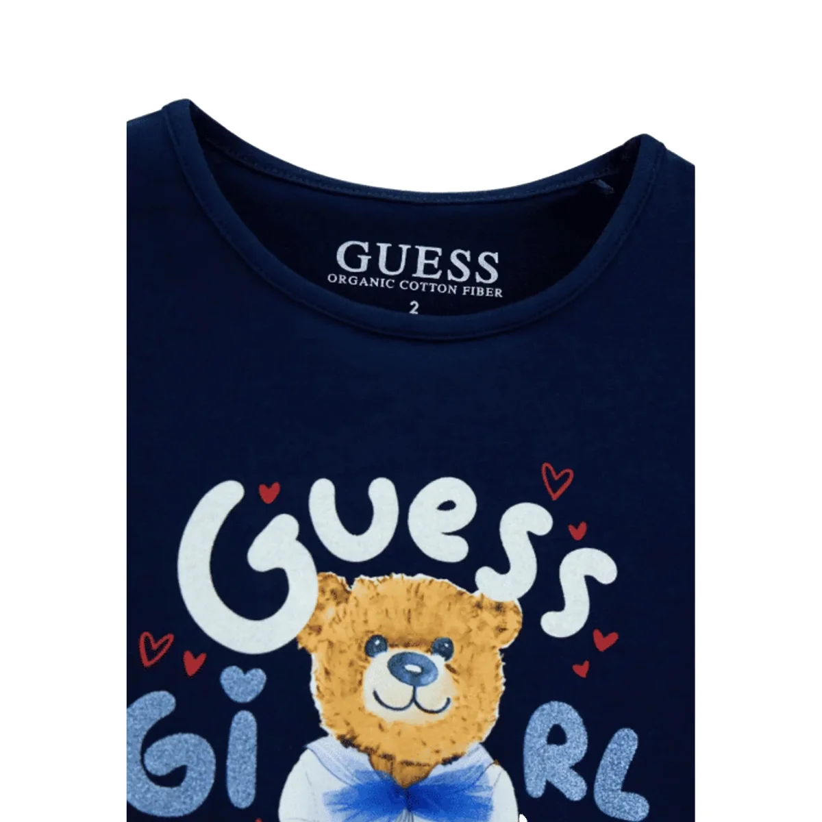 GUESS T-shirt da Bimba con Stampa Logo Glitter in Cotone Elasticizzato - immagine 4