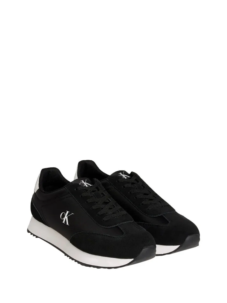 Sneakers Retro Runner Lace Up Uomo - Nero - immagine 4