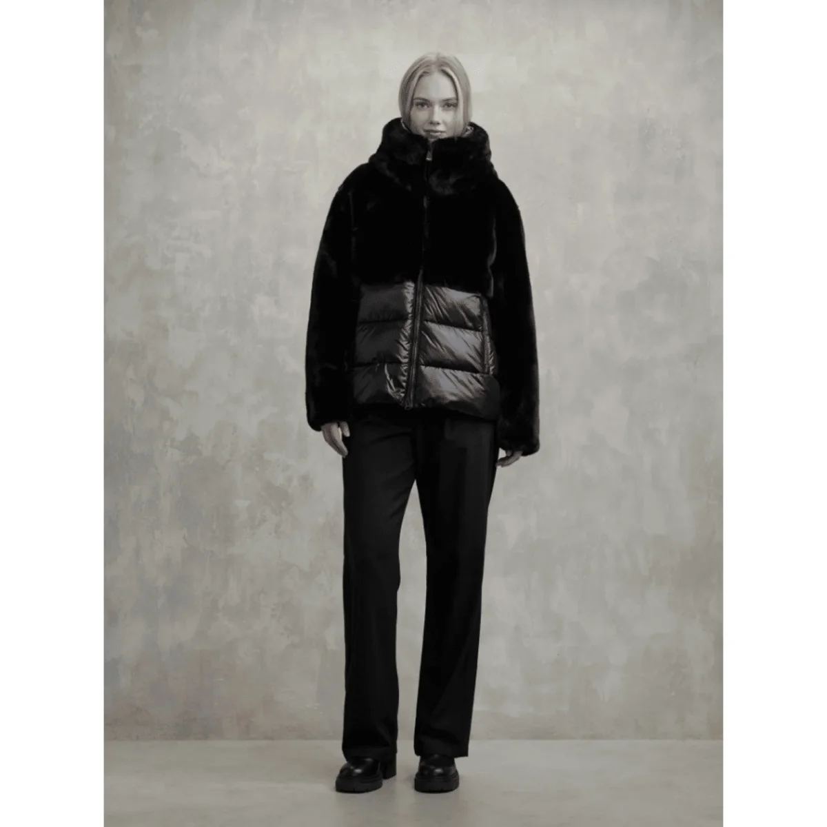 GIUBBETTO NYLON CON PELLICCIA ECO FANEVIL - immagine 2