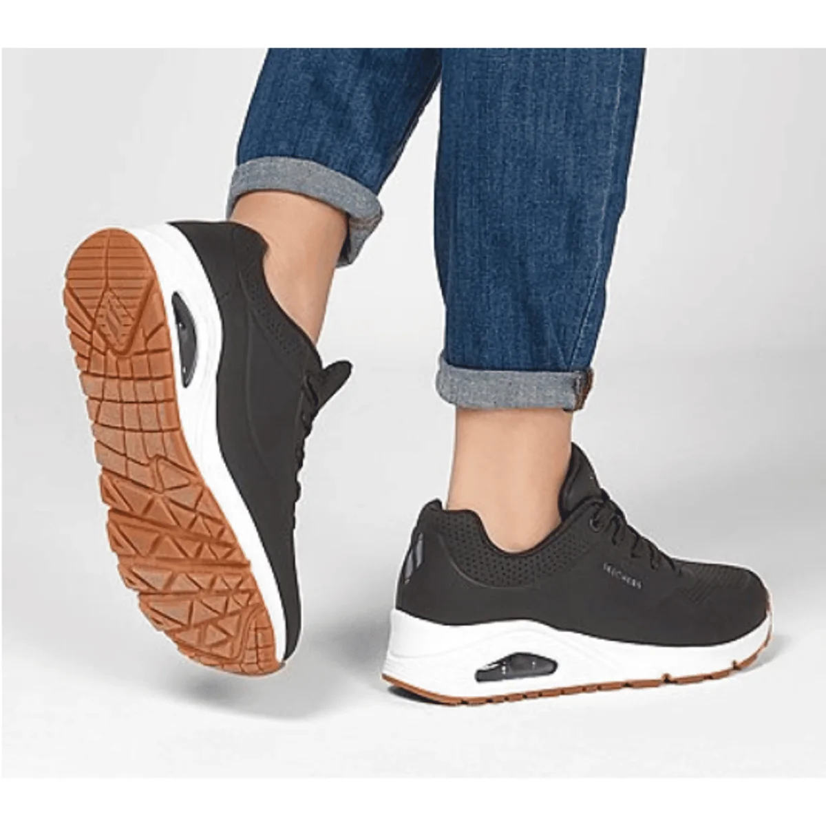 Skechers sneakers da donna Uno Stand On Air nero - immagine 7
